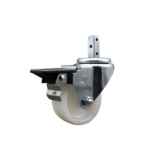 3'' Nylon Wheel Swivel 7/8'' Square Stem Caster with Brake